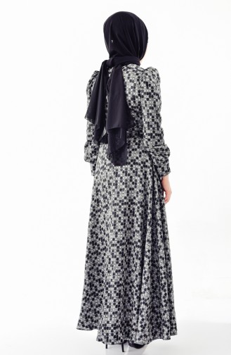 Saks-Blau Hijab Kleider 7234-03