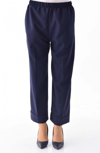 Elastic Waist Pants 5213-03 Navy 5213-03