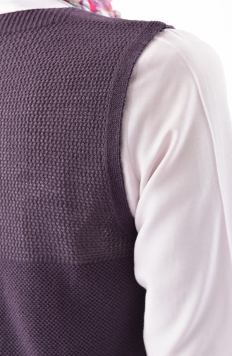 iLMEK Fine Knitwear Pocketed Vest 4120-01 Purple 4120-01