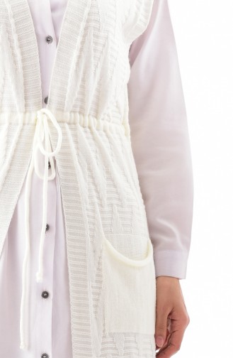 Knitwear Pocket Long Vest 8107-07 Light Beige 8107-07