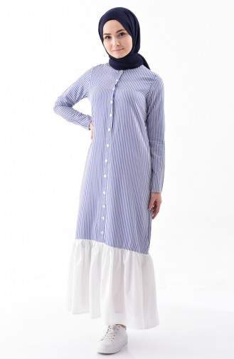 Saks-Blau Hijab Kleider 4405-03