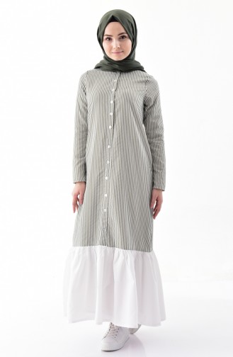 Khaki Hijab Kleider 4405-04