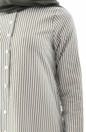 Striped Dress 4405-04 Khaki 4405-04