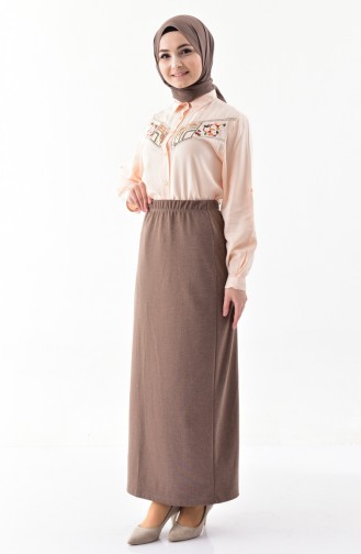 iLMEK Elastic Waist Skirt 5216-02 Mink 5216-02