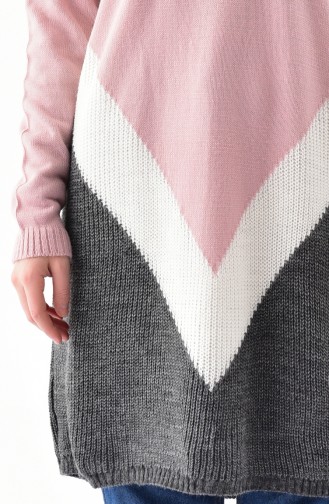 V Patterned Knitwear Sweater 6128-05 Powder 6128-05
