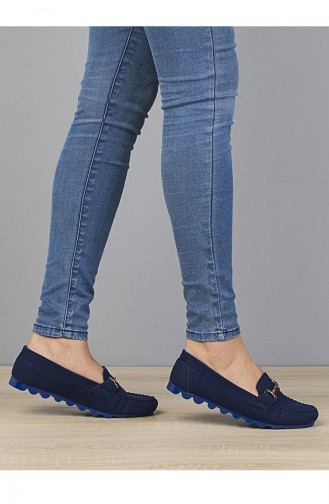 حذاء مسطح أزرق كحلي 2022-09