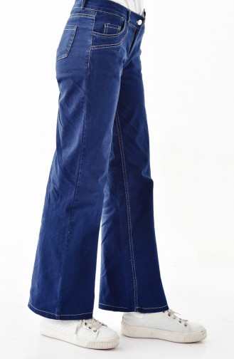 Wide Leg Jeans Pants 2061-02 Dark Navy Blue 2061-02