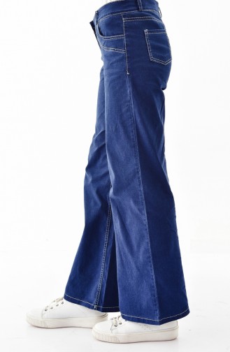 Wide Leg Jeans Pants 2061-02 Dark Navy Blue 2061-02