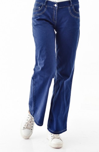 Wide Leg Jeans Pants 2061-02 Dark Navy Blue 2061-02