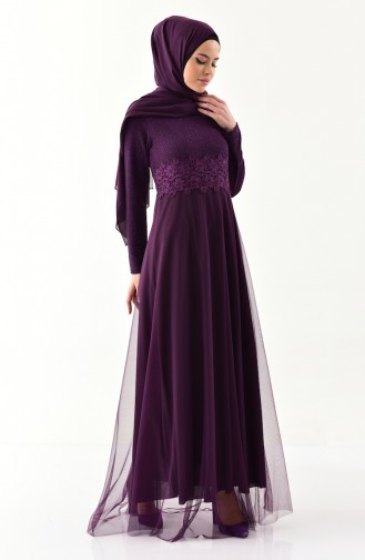 Lila Hijab-Abendkleider 3850-07