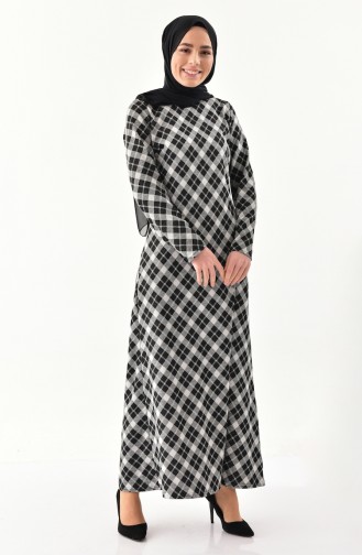 Robe a Motifs 9195-01 Noir Argent 9195-01