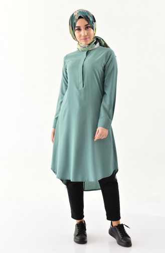 Buglem Asymmetric Tunic 1192-02 Almond Green 1192-02