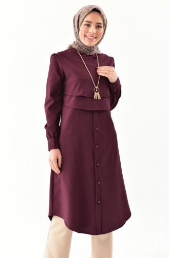 Kolyeli Tunik 51294-03 Koyu Vişne