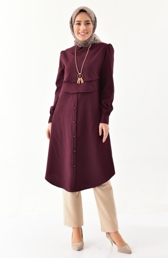 Kolyeli Tunik 51294-03 Koyu Vişne