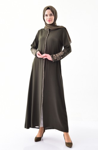 Embroidered Abaya 0001-03 Khaki 0001-03