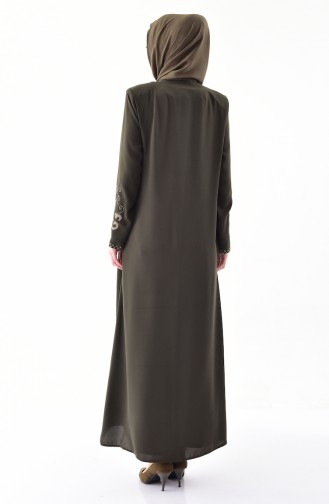 Abaya Bordée 0001-03 Khaki 0001-03