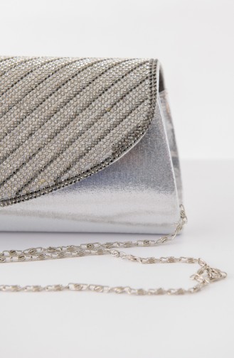 Silver Gray Portfolio Hand Bag 0456-05