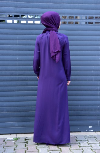 Viscose Long Button Tunic 8120-08 Purple 8120-08