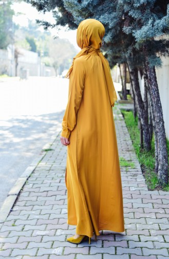 Viscose Long Button Tunic 8120-10 Mustard 8120-10