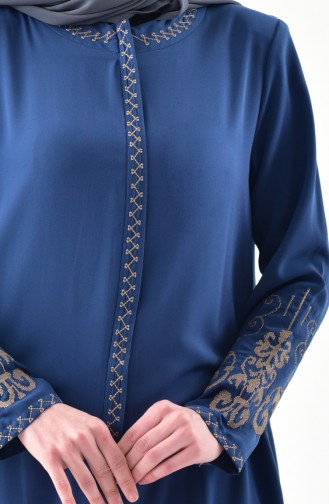 Embroidered Abaya 0001-02 Indigo 0001-02