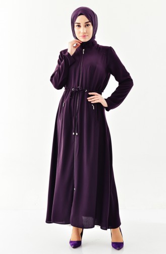 Abaya a Fermeture 0004-04 Pourpre 0004-04