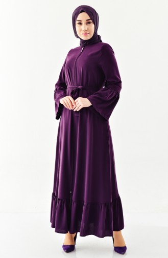 Abaya Manches Volante 6011-04 Plum 6011-04