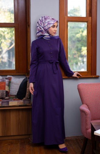 Purple Hijab Dress 8214-02