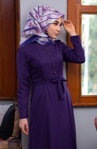 Purple Hijab Dress 8214-02