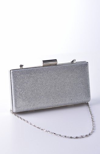 Silver Gray Portfolio Clutch 0279-01