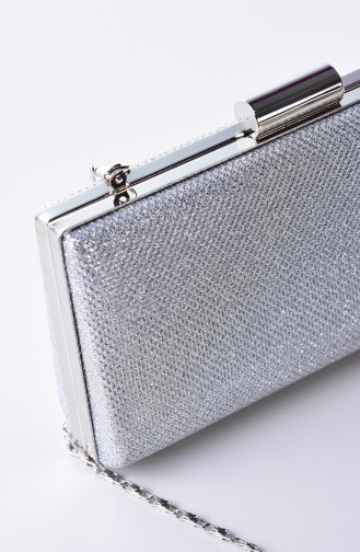 Silver Gray Portfolio Clutch 0279-01