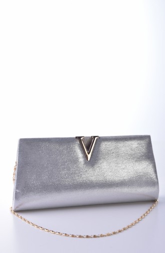 Silver Gray Portfolio Clutch 0410-02