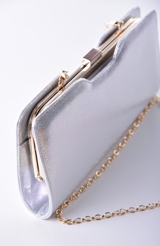 Silver Gray Portfolio Hand Bag 0413-03