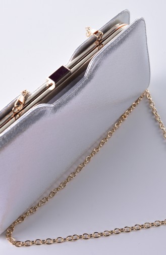 Silver Gray Portfolio Clutch 0413-03