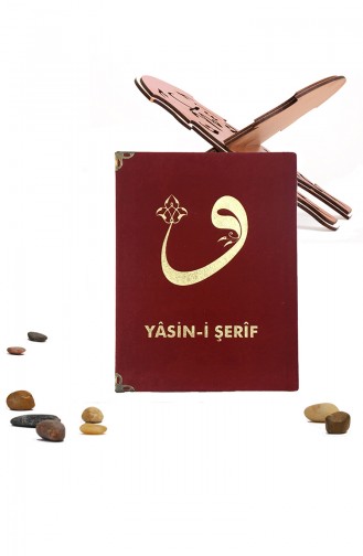 Kadife Kaplı Yasin 3007-01 Kırmızı