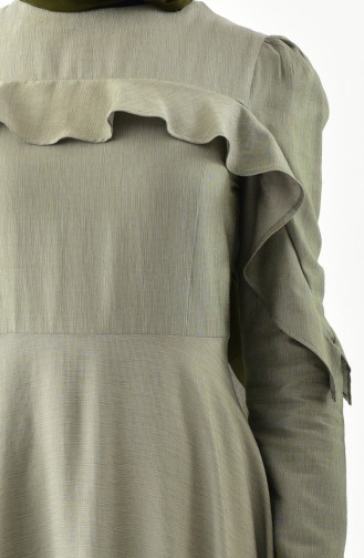 بيزلايف فستان بتفاصيل من الكشكش 4262-02 لون أخضر فاتح 4262-02
