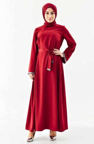 Claret Red Hijab Dress 1906-04