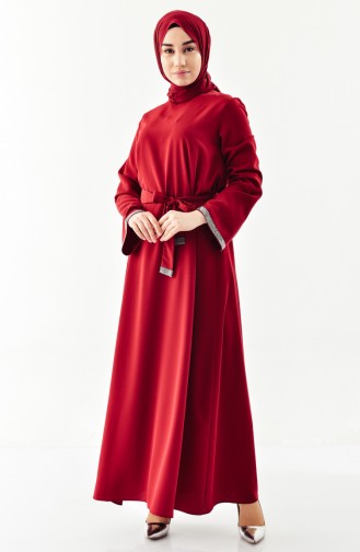 Claret Red Hijab Dress 1906-04