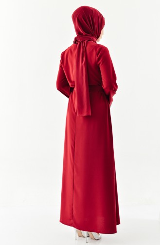 Taşlı Elbise 1906-04 Bordo