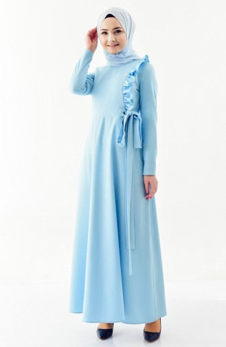 Babyblau Hijab Kleider 0212-04