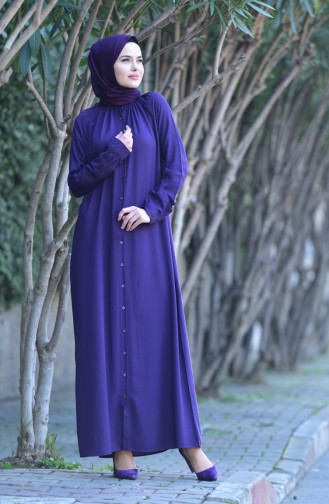 Oyya Viscose Button Dress 8119-01 Purple 8119-01