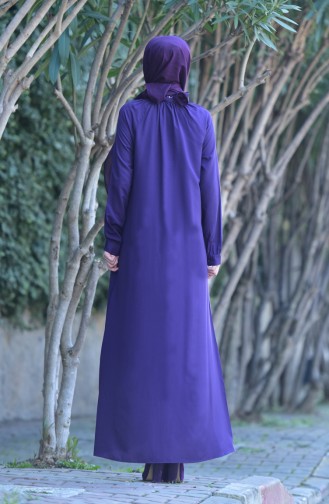 أويا فستان فيسكوز بتصميم ازرار 8119-01 لون بنفسجي 8119-01