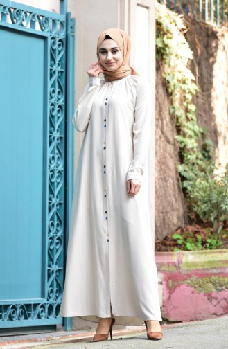 Viscose Long Buttoned Tunic 8120-03 Stone 8120-03