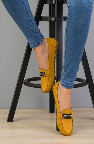 حذاء مسطح أصفر خردل 2022-05
