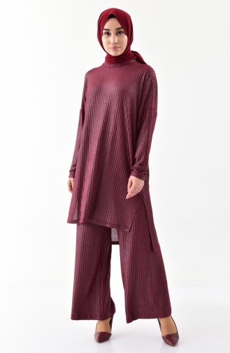 Silvery Tunic Trousers Double Suit 4931-01 Claret Red 4931-01