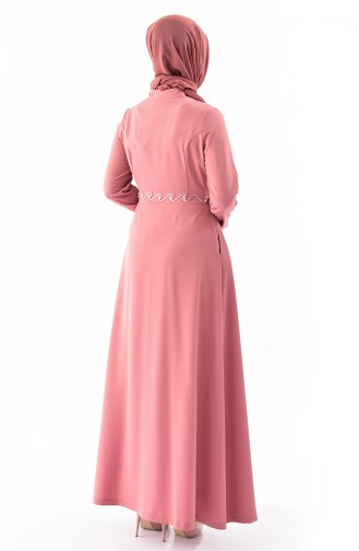 MISS VALLE  Embroidered Abaya 8852-01 Rose Dried 8852-01