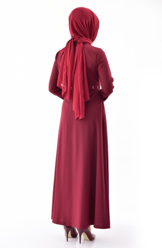 Abaya Bordée 8852-04 Bordeaux 8852-04