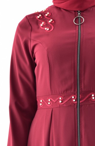 Abaya Bordée 8852-04 Bordeaux 8852-04