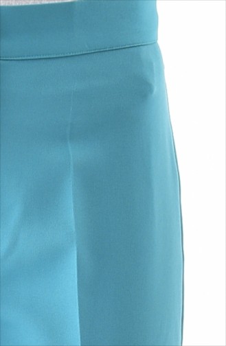 Buttoned Straight Leg Pants 1102-03 Almond Green 1102-03