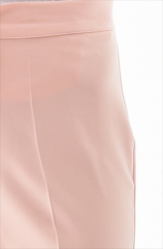 Buttoned Straight Leg Pants 1102-07 Salmon 1102-07