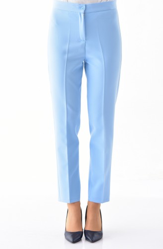 Buttoned Straight Leg Pants 1102-11 Baby Blue 1102-11
